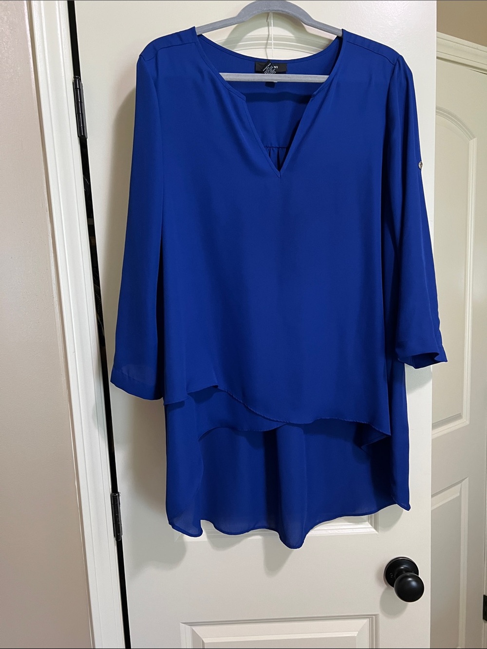 Alfani Royal Blue Layered V-Neck Tunic C61